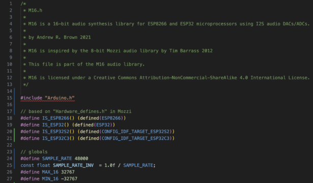 M16: An Arduino Audio Synthesis Library for ESP8266 and ESP32