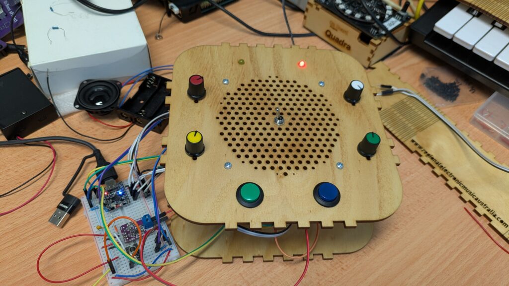 The LoFi Sequencer in development, partially assembled.